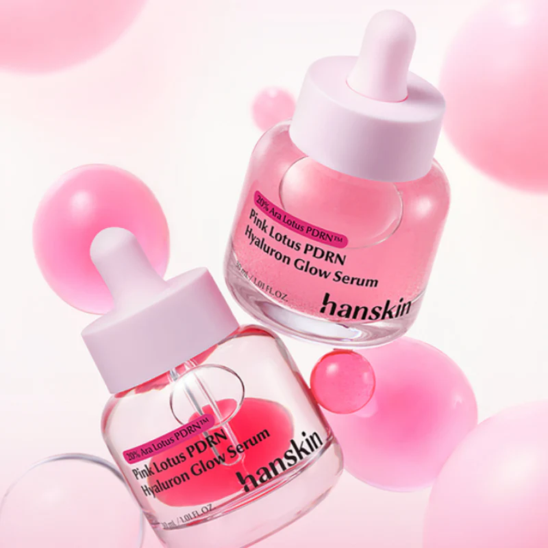 HANSKIN - PINK LOTUS PDRN HYALURON GLOW SERUM NAWILŻAJĄCO-ROZŚWIETLAJĄCE Z MIKROKAPSUŁKAMI I 20% KOMPLEKSEM ARA LOTUS PDRN™ - obrazek 2