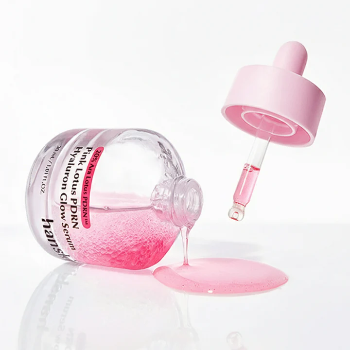 HANSKIN - PINK LOTUS PDRN HYALURON GLOW SERUM NAWILŻAJĄCO-ROZŚWIETLAJĄCE Z MIKROKAPSUŁKAMI I 20% KOMPLEKSEM ARA LOTUS PDRN™ - obrazek 3